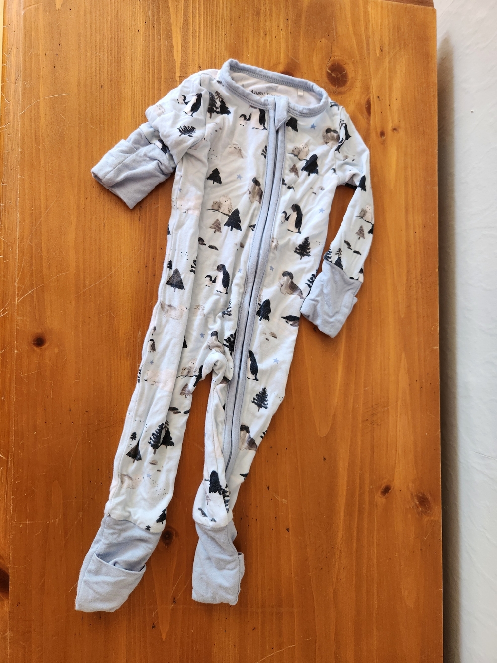Angel Dear 0-3m Bamboo Arctic Print Footie